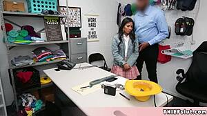 this small 18+ and petite 18+ asian chick was stealing some lingerie and got caught