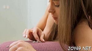 Horny Teen Feels Intense Pleasure Stretching Tight Pussy