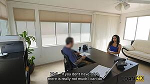 Why is this gorgeous brunette in trouble with Loan4k man?