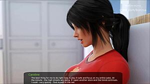 boris splashes wine on stepmom in bed and licks it clean.