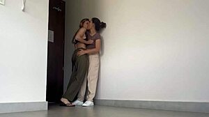 my workmate loves orgasms in hotel hallway