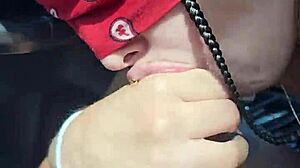 Masked teen 18+ eagerly sucks big black cock and deepthroats while riding, getting wet in part 1