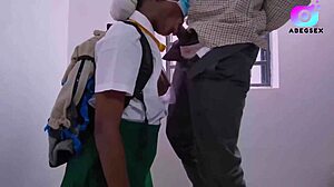 bad girl pays teachers with pussy on uniform