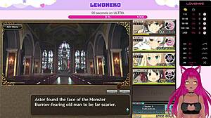 Vtuber LewdNeko moans loudly while playing Evenicle part 10, her big tits bouncing.