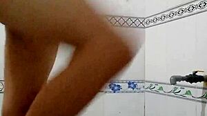 teen girl takes a solo bath in private