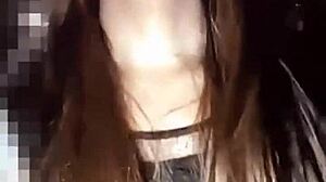 why does this asian shemale expose ass in the woods