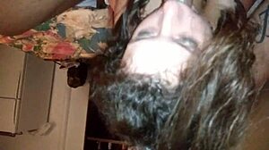 white girl gives a blowjob to big black cock.