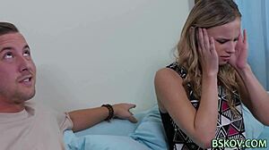 Stunning teen rides big cock hard.