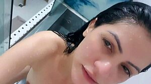 mature latina strips in bath