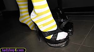 Big dick and big tits asian shemale opor fucks a guy anal bareback