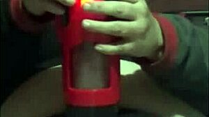 Shy Amateur Uses Machine For Intense Cumshot On Bed