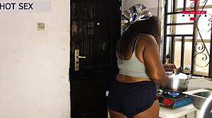 i made that big ass african mommy stop cooking and fuck me until she squirted all over my body, subscribe to my red channel?