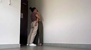 my workmate loves orgasms in hotel hallway