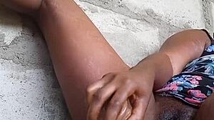 Watch me squirt while fucking my pussy with a dildo outdoors!