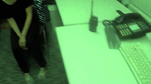 Security Guard Drills Teen Shoplifter's Pussy in Office Setup