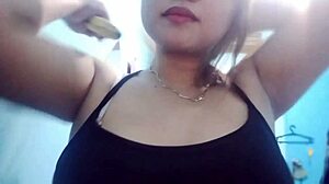 Seductive banana play with chubby asian