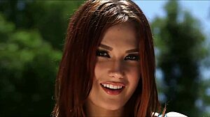 Look at Amelie Dubon masturbating her wet pussy solo at home with close-ups!