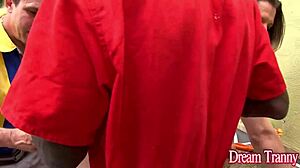 Sex-crazed tranny Amanda Ferraz lures two men into bareback 3some