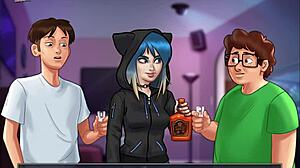 Summertime saga episode with big cock and small tits