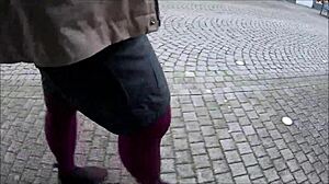 stockings worn outdoors in public