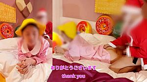 naughty christmas creampie in small pussy with santa