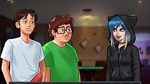 Summertime saga episode with big cock and small tits