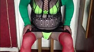 Shy crossdresser virgin wants his ass fucked in homemade scene.