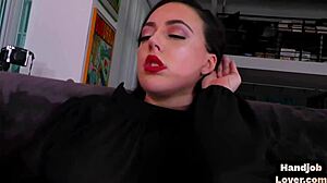 Adorable Glamorous Babe In Lingerie Gives Blowjob And Masturbates In Close Up!