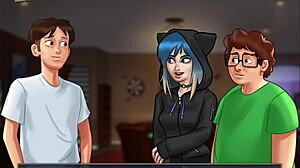 Summertime saga episode with big cock and small tits