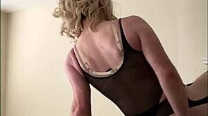 Can This Tranny Handle the Long Thick Dildo Sliding Inside Her on the Counter?