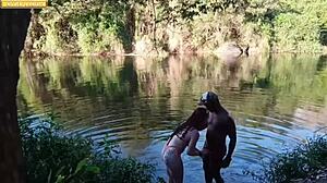 my friend took me to the woods and fucked me raw, cumming on my face