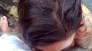 Manuh Cortez sucking on the beach in the rain