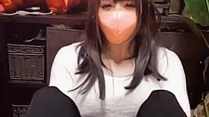 Ladyboy streams while masturbating cutely