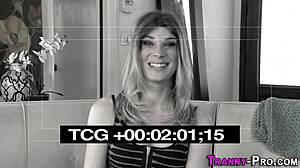 Shemale hooker takes cum in mouth after anal