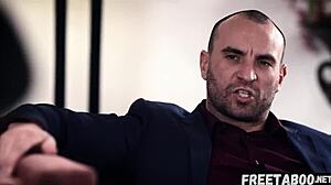 Immigrant Maid Aryana Amatista with Huge Tits Punished Hard by Boss in Kitchen