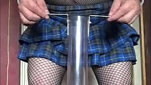 A sissy crossdresser in a bisexual crossdressing scene.