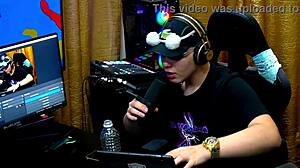 Emy tattooed brazilian flaunts big tits and ass in sheer outfit during dirty talk podcast.