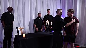 joining the clergy of cock in this gay orgy