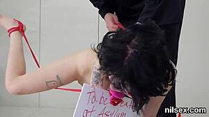 The wacky patient undergoes therapy in the anal asylum.