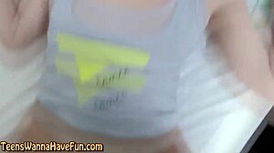 Amateur teen at party gets handjob in pov view