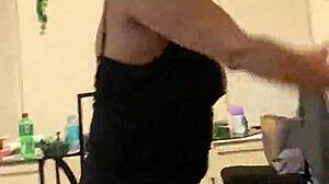 Anna maria flaunts big tits and ass in booty shorts