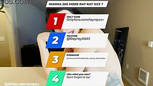 ray ray cleans counter then passionately interacts with dildo using toys and vibrators