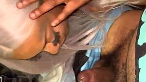 Listening To Music While Getting Sloppy Deepthroat From Fat Ebony Babe