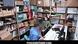 Punished thief jade noir begs officer, caught in the garage