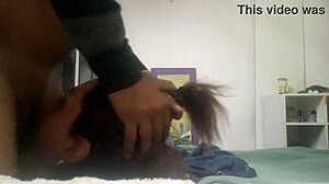 She passionately sucks on that huge cock with deep emotion