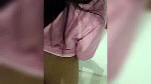 New York babe with big tits blows huge cock for fans