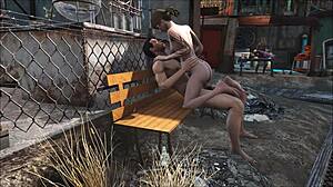 Public scene in Fallout 4.