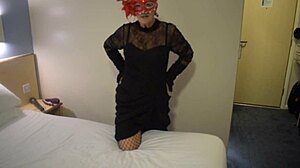 Scarlet Rips Clothes Off, Revealing Shaved Pussy In Homemade Striptease.