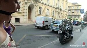 Romanian slut feels punished fucking outdoors