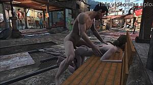 Public scene in Fallout 4.